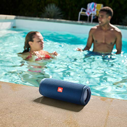 JBL FLIP 5: Blue Waterproof Bluetooth Speaker, 3.6 x 3.6 x 8.5