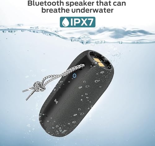 Monster S320 Bluetooth Speaker, Portable Bluetooth Speaker, 40W True Wireless Speaker,360° Stereo Sound Effect,IPX7 Waterproof Speaker, 32 Hour Playing Time,Suitable for Outdoor Speaker, Black