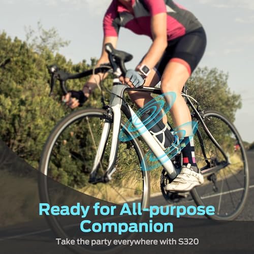 Monster S320 Bluetooth Speaker, Portable Bluetooth Speaker, 40W True Wireless Speaker,360° Stereo Sound Effect,IPX7 Waterproof Speaker, 32 Hour Playing Time,Suitable for Outdoor Speaker, Black