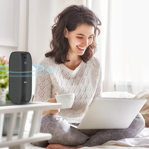 Monster S320 Bluetooth Speaker, Portable Bluetooth Speaker, 40W True Wireless Speaker,360° Stereo Sound Effect,IPX7 Waterproof Speaker, 32 Hour Playing Time,Suitable for Outdoor Speaker, Black