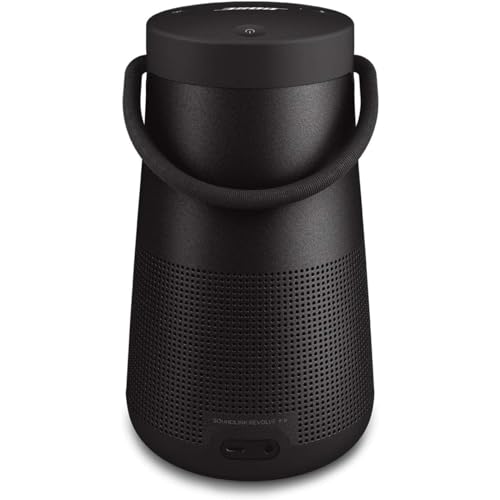 Bose SoundLink Revolve+ (Series II) Bluetooth Speaker, Portable Speaker with Microphone, Wireless Water Resistant Travel Speaker with 360 Degree Sound, Long Lasting Battery and Handle, Black