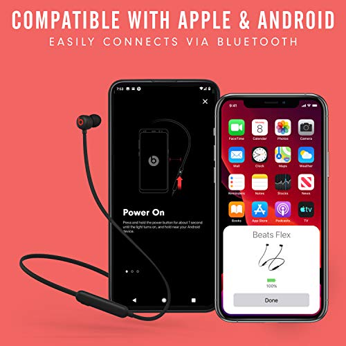 Beats Flex Wireless Earbuds - Apple W1 Headphone Chip, Magnetic Earphones, Class 1 Bluetooth, 12 Hours of Listening Time, Built-in Microphone - Black