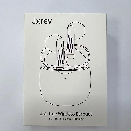 Wireless Earbuds, Bluetooth 5.3 Headphones in Ear with Noise Cancelling Mic, Earbuds Stereo Bass, IP7 Waterproof Sports Earphones, 32H Playtime USB C Charging Buds White for Android iOS