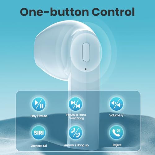 Wireless Earbuds Bluetooth 5.3 Headphones Earbuds with 50Hrs Battery Life Deep Bass Earphones with Wireless Charging Case & LED Power Display Waterproof Microphone Headset for Android Phone TV Tablet