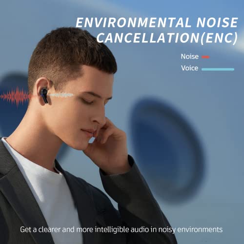 Carego Wireless Ear Buds, Earbuds Bluetooth 5.3 Headphones 40H Playtime LED Display, HiFi Stereo Sound Waterproof in-Ear Earphones with Microphone for iPhone/Samsung/Android (Black)