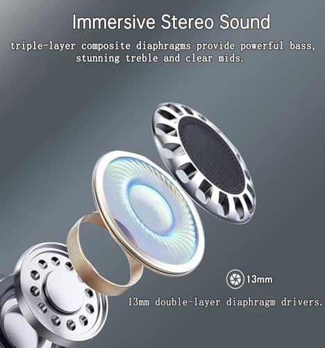 Wireless Earbuds, Bluetooth 5.3 Earbuds Stereo Bass, Bluetooth Headphones in Ear Noise Cancelling Mic, 40H Playtime, IPX8 Waterproof Earphones Sport Headset for iOS Andriod Cell Phone Sports Workout