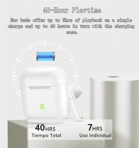 Wireless Earbuds, Bluetooth 5.3 Earbuds Stereo Bass, Bluetooth Headphones in Ear Noise Cancelling Mic, 40H Playtime, IPX8 Waterproof Earphones Sport Headset for iOS Andriod Cell Phone Sports Workout