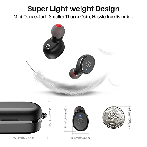 TOZO T10 (Classic Edition) Bluetooth 5.3 Wireless Earbuds with Wireless Charging Case IPX8 Waterproof Stereo Headphones in Ear Built in Mic Headset Premium Sound with Deep Bass for Sport Black