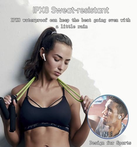 Wireless Earbuds, Bluetooth 5.3 Earbuds Stereo Bass, Bluetooth Headphones in Ear Noise Cancelling Mic, 40H Playtime, IPX8 Waterproof Earphones Sport Headset for iOS Andriod Cell Phone Sports Workout