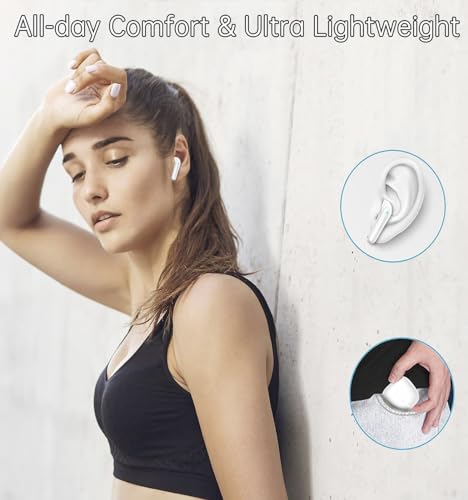 Wireless Earbuds, Bluetooth 5.3 Earbuds Stereo Bass, Bluetooth Headphones in Ear Noise Cancelling Mic, 40H Playtime, IPX8 Waterproof Earphones Sport Headset for iOS Andriod Cell Phone Sports Workout