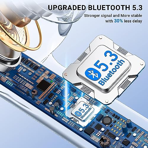 Wireless Headphones,Wireless Bluetooth 5.0 Earbuds, Touch Control, Easy-Pairing, 24H Playtime,Noise Cancellation Built-in Mic with Charging Case, IPX8 Waterproof Earphones for iPhone/Samsung/Android