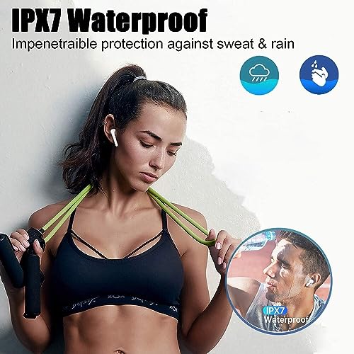 Wireless Headphones,Wireless Bluetooth 5.0 Earbuds, Touch Control, Easy-Pairing, 24H Playtime,Noise Cancellation Built-in Mic with Charging Case, IPX8 Waterproof Earphones for iPhone/Samsung/Android
