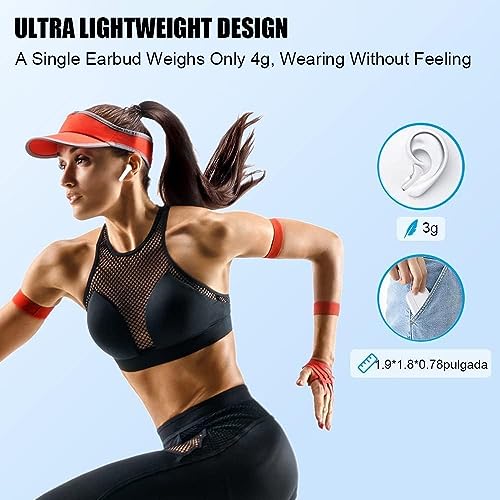 Wireless Headphones,Wireless Bluetooth 5.0 Earbuds, Touch Control, Easy-Pairing, 24H Playtime,Noise Cancellation Built-in Mic with Charging Case, IPX8 Waterproof Earphones for iPhone/Samsung/Android