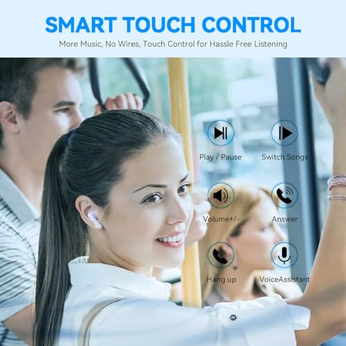 Wireless Earbud,Bluetooth 5.3 Earbuds Stereo,Noise Cancelling Earbuds Wireless with Charging Case,IPX7 Waterproof, Touch Control,Bluetooth Headphones with Mic,Sports Wireless Headphone for Android iOS