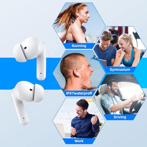 Wireless Earbud,Bluetooth 5.3 Earbuds Stereo,Noise Cancelling Earbuds Wireless with Charging Case,IPX7 Waterproof, Touch Control,Bluetooth Headphones with Mic,Sports Wireless Headphone for Android iOS
