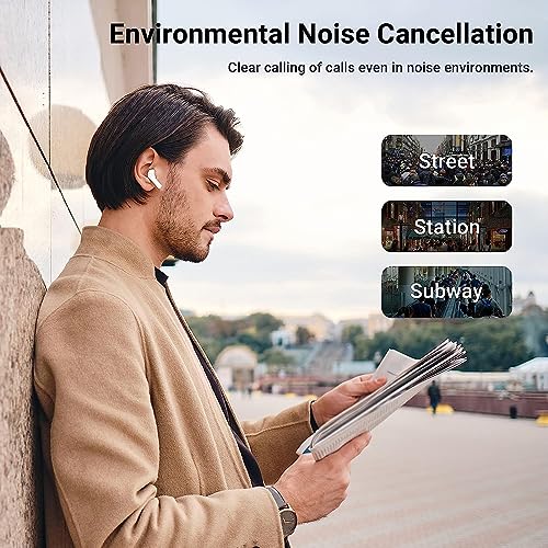 Wireless Earbuds,Bluetooth 5.3 in-Ear Earphones with Charging Case,Touch Control Stereo Sound,Noise Cancelling Headphones,IPX7 Waterproof,Built-in Mic,Wireless Headphones,Auto Pairing for iOS/Android