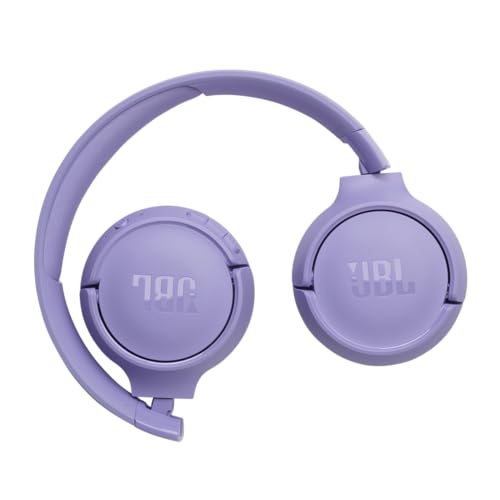JBL Tune 520BT - Wireless On-Ear Headphones, Up to 57H battery life and speed charge, Lightweight, comfortable and foldable design, Hands-free calls with Voice Aware (Purple)