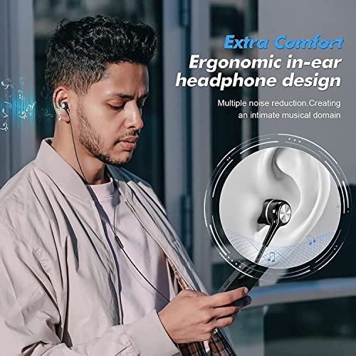 Wired Earbuds with Microphone 5 Pack, in-Ear Headphones with Heavy Bass, High Sound Quality Earphones Compatible with iPad, Laptop, MP3, Android Smartphones, Fits All 3.5mm Jack Device