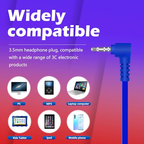 ZNXZXP Kids Headphones Bulk for Classroom School 2 Pack Wholesale Earphones Class Set of Headphones for Students Teens Children and Adult Mixed Colors (Blue+Red)