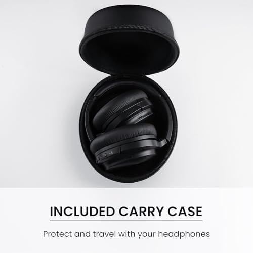 phonicgrid Hybrid Active Noise Cancelling Headphones, Bluetooth Headphones, Wireless Headphones with ENC Clear Calls, 30Hrs for Music/Work, Black