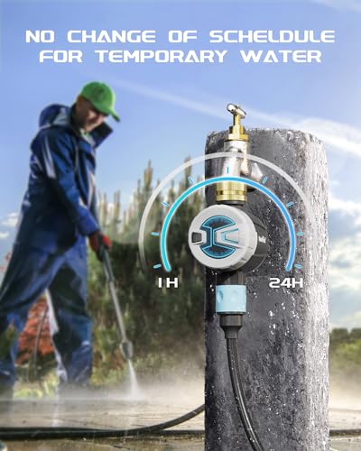 RAINPOINT WiFi Sprinkler Timer Water Timer, Brass Inlet Smart Hose Faucet Timer, Automatic Irrigation System Controller for Yard Watering, APP Control via 2.4Ghz WiFi and Bluetooth (V2, 2024 Release)