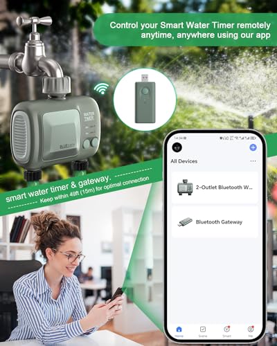 Zefinot WiFi Water Timer for Garden Hose - 2 Zone Hose Timers for Watering, 2 Watering Patterns, Smart Sprinkler Timer System, Irrigation Timer Compatible with Alexa and Google