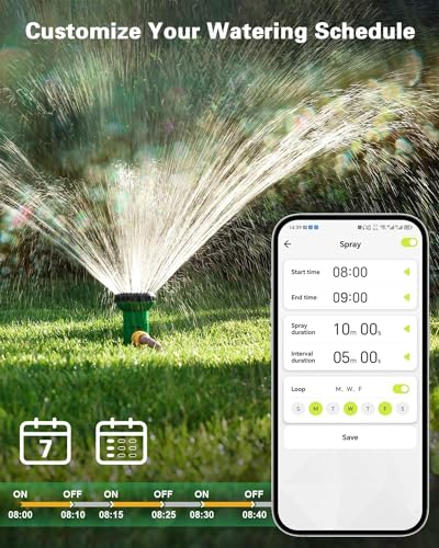 Zefinot WiFi Water Timer for Garden Hose - 2 Zone Hose Timers for Watering, 2 Watering Patterns, Smart Sprinkler Timer System, Irrigation Timer Compatible with Alexa and Google
