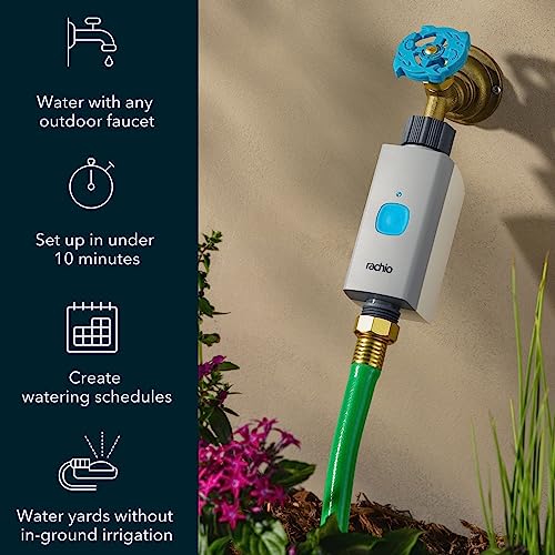 Rachio Smart Hose Timer with WiFi Hub for Outdoor Watering | Easy Faucet Install, Automate Water & Sprinkler Schedules for Lawn, Garden, & Yard Care.