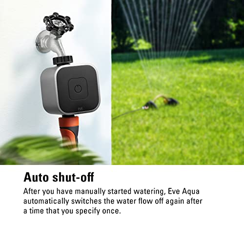 Eve Aqua – Smart water controller for Apple Home app or Siri, irrigate automatically with schedules, easy to use, remote access, no bridge, Bluetooth/Thread, HomeKit