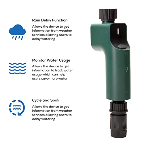 LINKSTYLE HYDROZEN Wifi Water Timer with Hub for Remote Watering, Wifi Sprinkler Timer Controller with APP control, Alexa and Google Voice Compatible, for Hose Timers, Smart Irrigation and Gardens