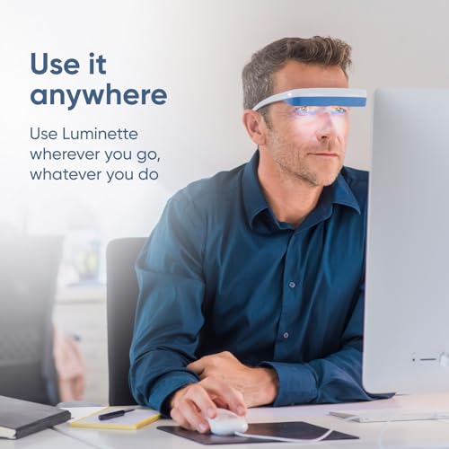 Luminette 3 Light Therapy Glasses - Wearable Light Therapy Lamp - Blue Enriched White LED Sun Lamp - Natural Relief for Sleep Problems, Seasonal Mood Disorders and Jet lag - Portable Daylight Lamp