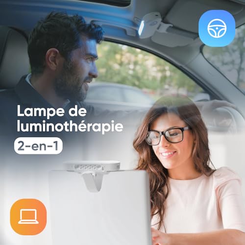 luminette Drive Light Therapy Lamp - Portable & Wireless Light Therapy Lamp for Use While Driving in The Car - Happy Lamp for Sleep
