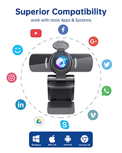 1080P HD Webcam with Microphone for Video Calls