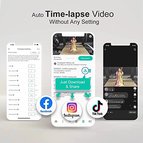 WiFi 3D Printer Camera with Time Lapse 32G SD