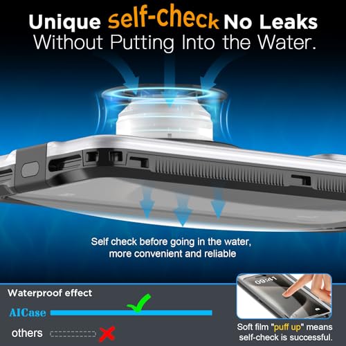 Waterproof Phone Case with Self-Check Underwater Pouch, Tech Gadgets