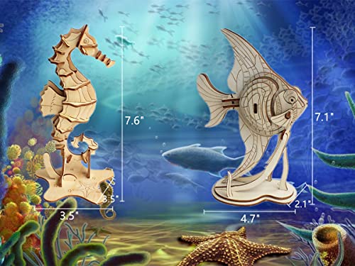 Wooden Sea Animal 3D Puzzle - DIY Brain Teaser