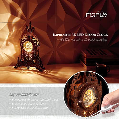 LED 3D Clock Tower Wood Puzzle Game Kit