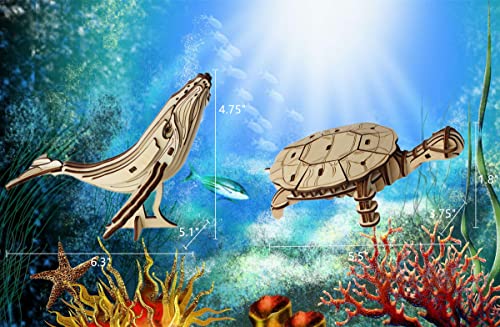 Wooden Sea Animal 3D Puzzle - DIY Brain Teaser
