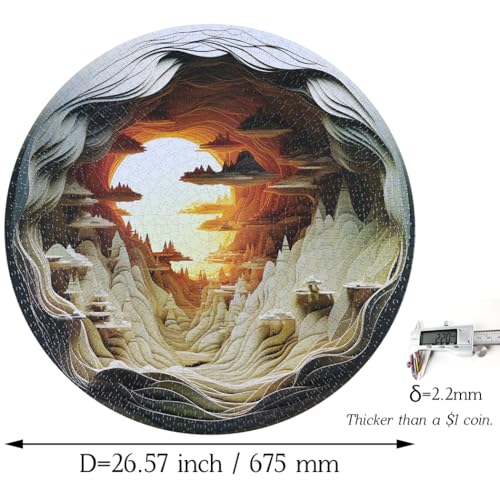 Bgraamiens 3D Cave Dawn Puzzle: 1000 Pieces, Adult