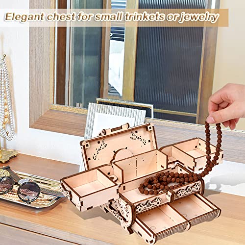 Wooden 3D Mechanical Treasure Box Puzzle for Adults