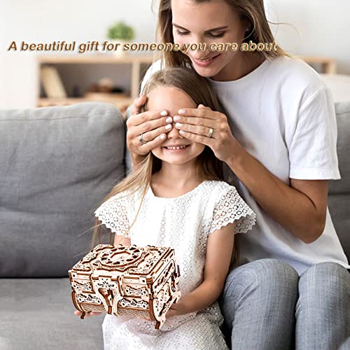 Wooden 3D Mechanical Treasure Box Puzzle for Adults