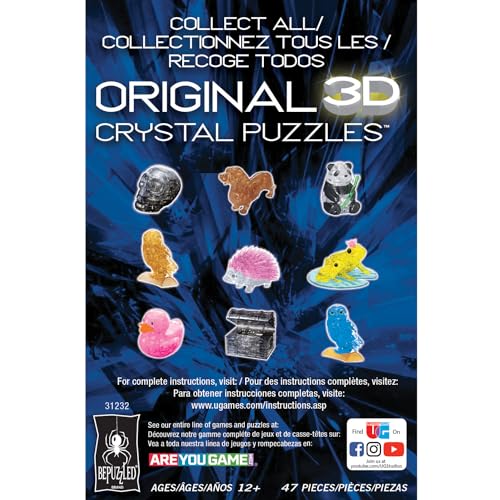 White Roses in Vase 3D Crystal Puzzle, Ages 12+