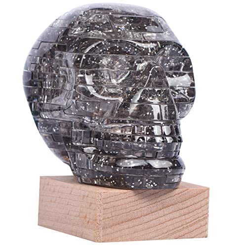 Grey 3D Skull Puzzle with Light-Up Base, 49pcs