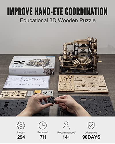 ROKR 3D Wooden Marble Run Puzzle Building Kit