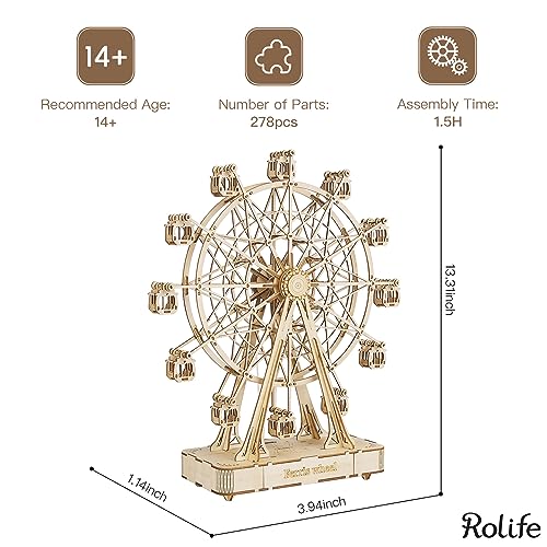3D Wooden Ferris Wheel Puzzle for Adults & Kids