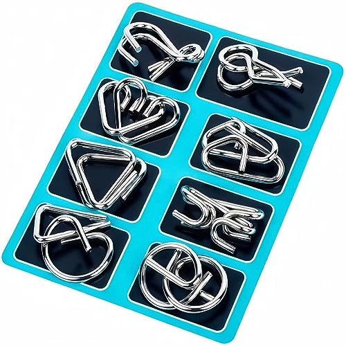 24pc Metal Wire Puzzle Set: Brain Teasers for All