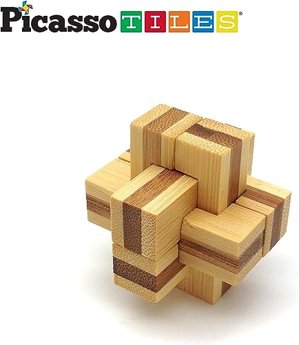 PicassoTiles 8 Styles Wooden Brain Teaser Puzzle Set