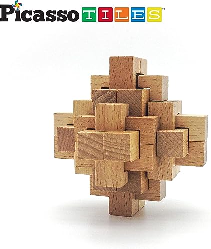 PicassoTiles 8 Styles Wooden Brain Teaser Puzzle Set