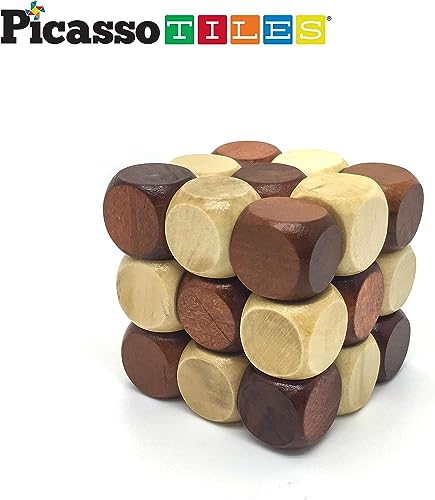 PicassoTiles 8 Styles Wooden Brain Teaser Puzzle Set