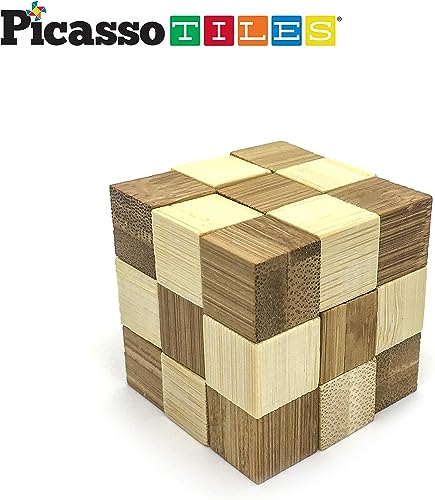 PicassoTiles 8 Styles Wooden Brain Teaser Puzzle Set